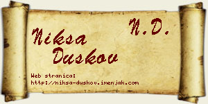 Nikša Duškov vizit kartica